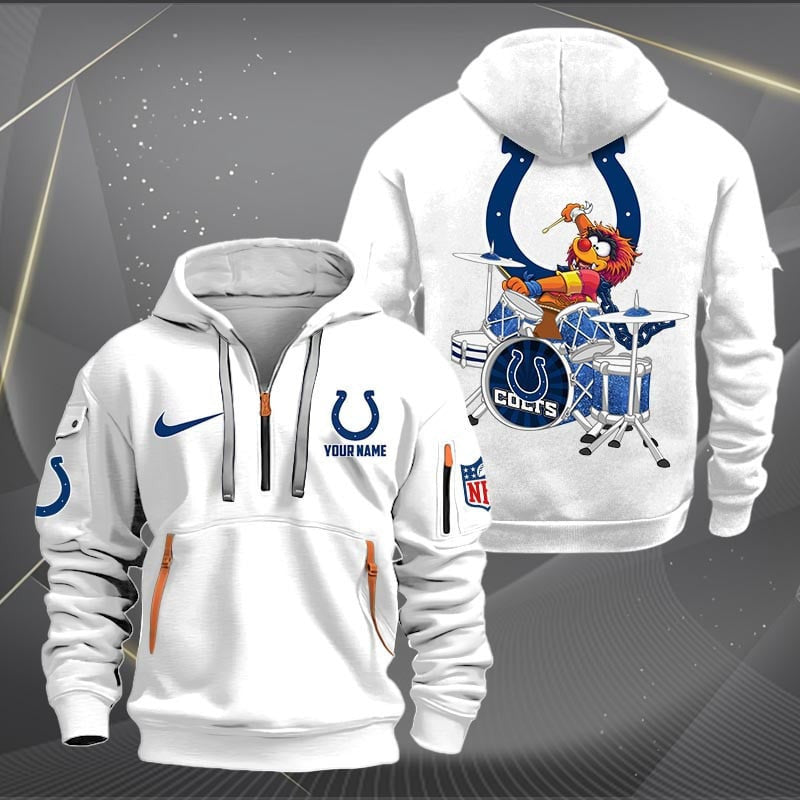 Indianapolis Colts Premium Personalized Quarter Zip Hoodie AZBTCQZH000014