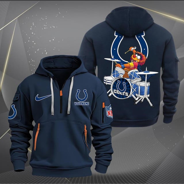 Indianapolis Colts Premium Personalized Quarter Zip Hoodie AZBTCQZH000014