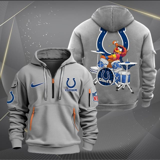 Indianapolis Colts Premium Personalized Quarter Zip Hoodie AZBTCQZH000014