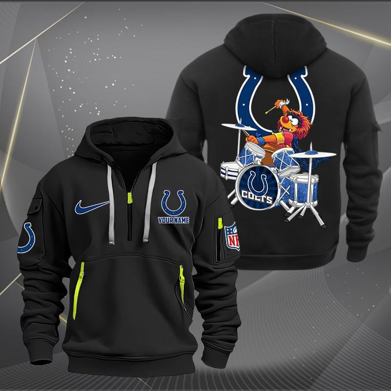 Indianapolis Colts Premium Personalized Quarter Zip Hoodie AZBTCQZH000014