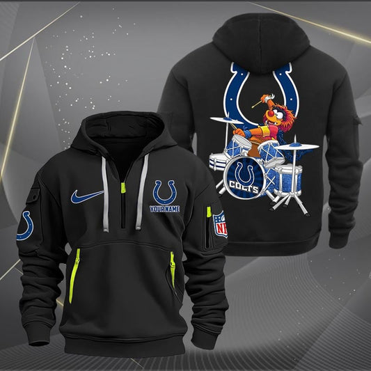 Indianapolis Colts Premium Personalized Quarter Zip Hoodie AZBTCQZH000014