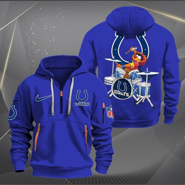 Indianapolis Colts Premium Personalized Quarter Zip Hoodie AZBTCQZH000014