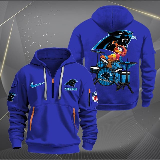 Carolina Panthers Premium Personalized Quarter Zip Hoodie AZBTCQZH000005