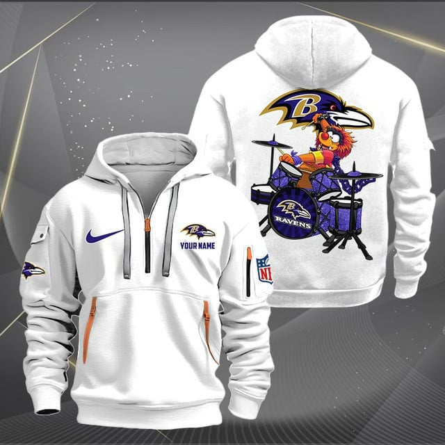 Baltimore Ravens Premium Personalized Quarter Zip Hoodie AZBTCQZH000003