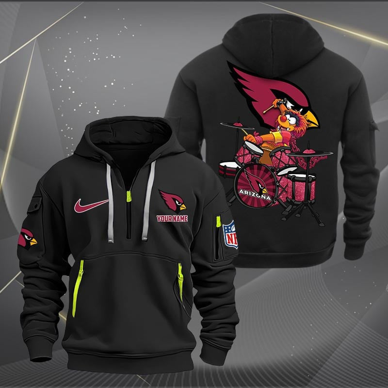 Arizona Cardinals Premium Personalized Quarter Zip Hoodie AZBTCQZH000001