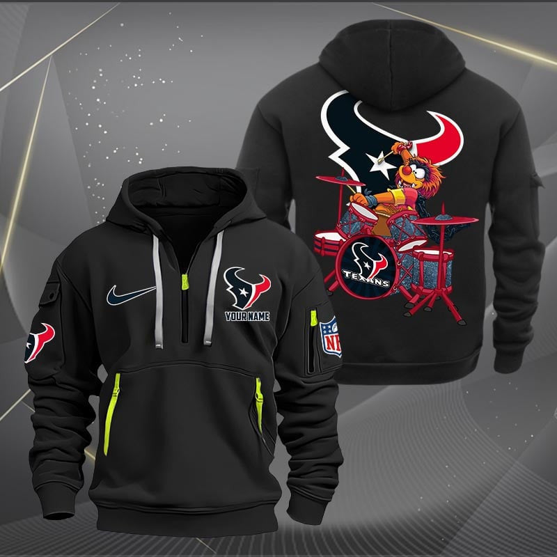 Houston Texans Premium Personalized Quarter Zip Hoodie AZBTCQZH000013