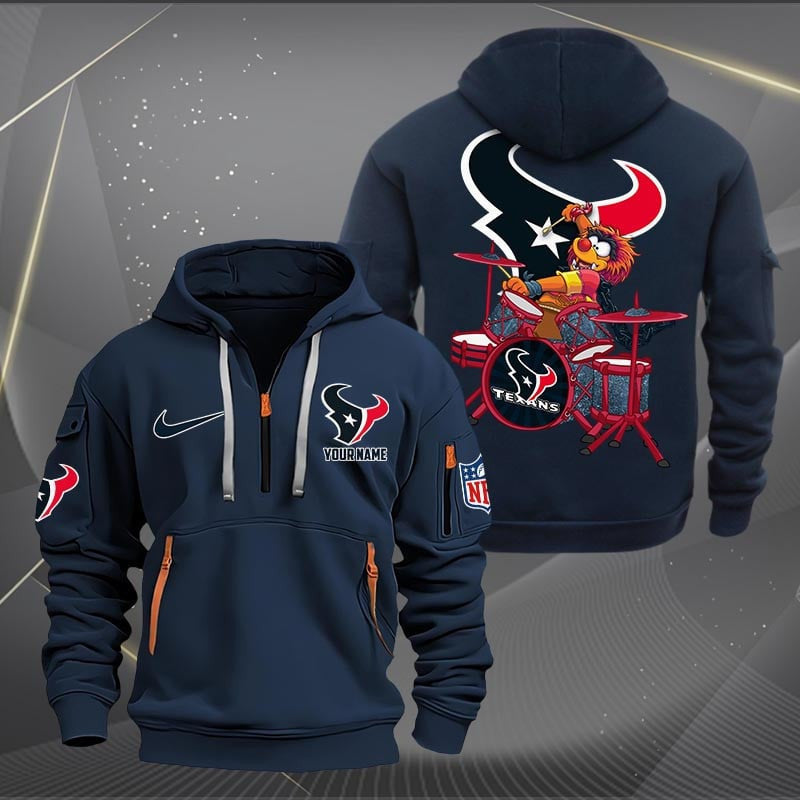 Houston Texans Premium Personalized Quarter Zip Hoodie AZBTCQZH000013