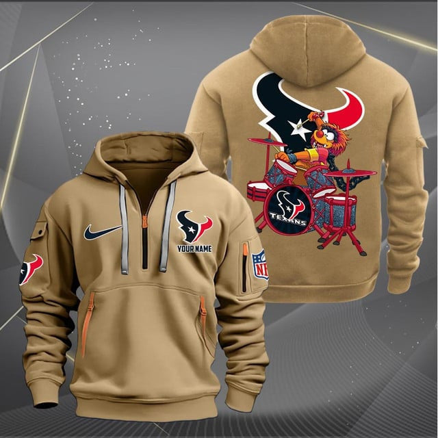 Houston Texans Premium Personalized Quarter Zip Hoodie AZBTCQZH000013