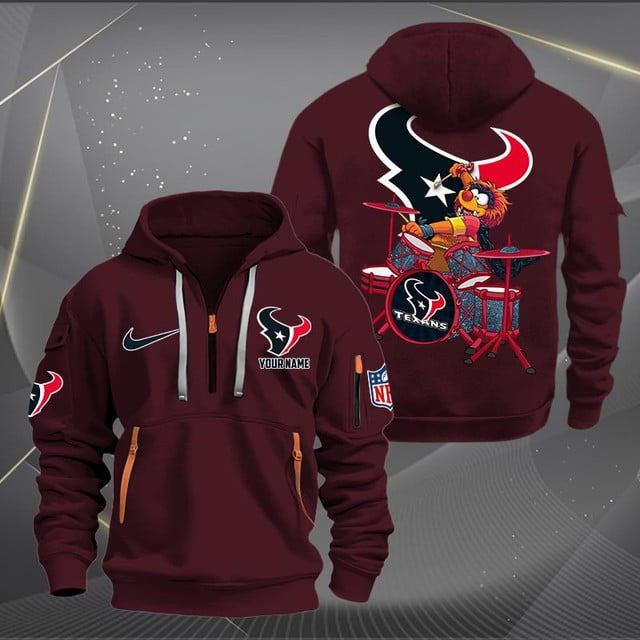 Houston Texans Premium Personalized Quarter Zip Hoodie AZBTCQZH000013