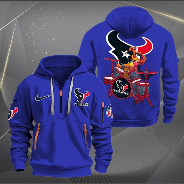 Houston Texans Premium Personalized Quarter Zip Hoodie AZBTCQZH000013