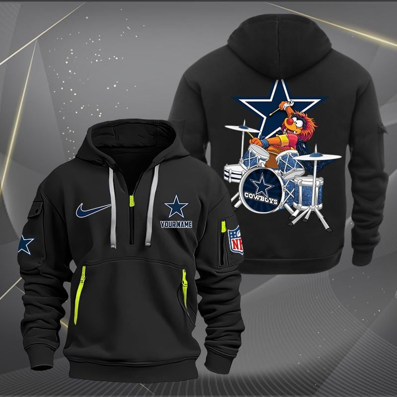 Dallas Cowboys Premium Personalized Quarter Zip Hoodie AZBTCQZH000009