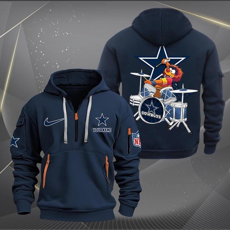 Dallas Cowboys Premium Personalized Quarter Zip Hoodie AZBTCQZH000009