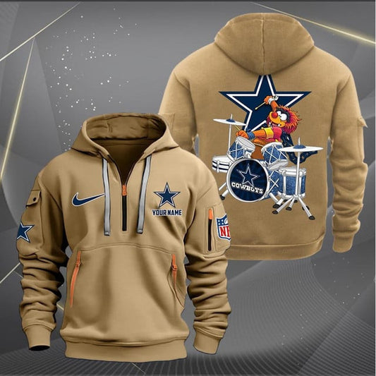 Dallas Cowboys Premium Personalized Quarter Zip Hoodie AZBTCQZH000009
