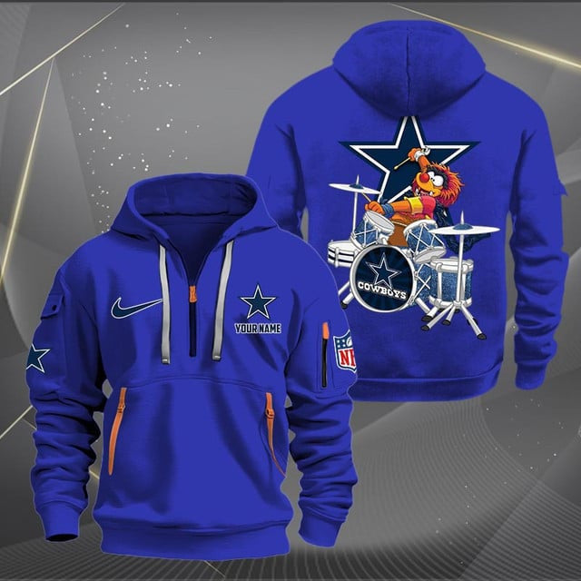 Dallas Cowboys Premium Personalized Quarter Zip Hoodie AZBTCQZH000009