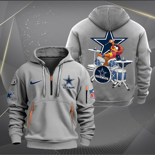 Dallas Cowboys Premium Personalized Quarter Zip Hoodie AZBTCQZH000009