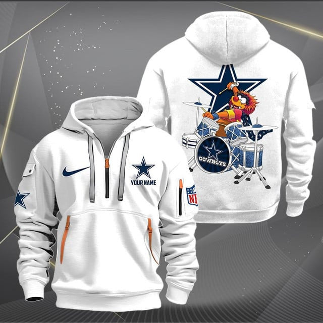 Dallas Cowboys Premium Personalized Quarter Zip Hoodie AZBTCQZH000009