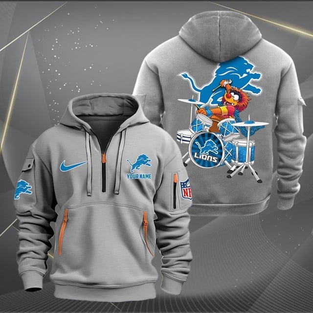 Detroit Lions Premium Personalized Quarter Zip Hoodie AZBTCQZH000011