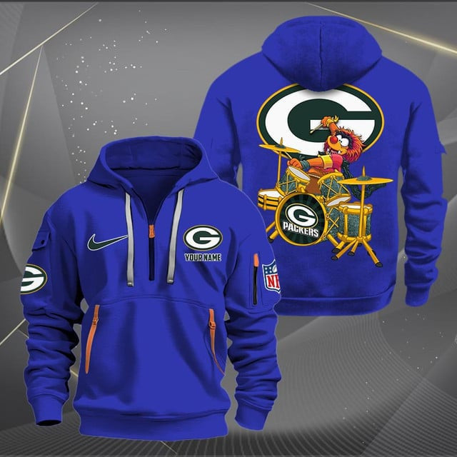 Green Bay Packers Premium Personalized Quarter Zip Hoodie AZBTCQZH000012