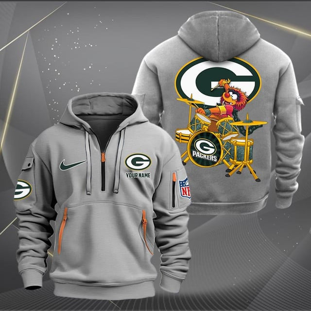 Green Bay Packers Premium Personalized Quarter Zip Hoodie AZBTCQZH000012