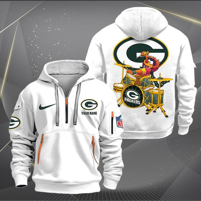 Green Bay Packers Premium Personalized Quarter Zip Hoodie AZBTCQZH000012