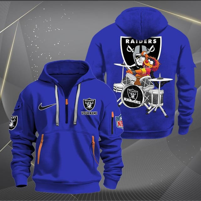 Las Vegas Raiders Premium Personalized Quarter Zip Hoodie AZBTCQZH000017