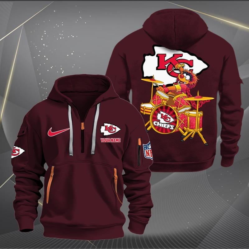 Kansas City Chiefs Premium Personalized Quarter Zip Hoodie AZBTCQZH000018