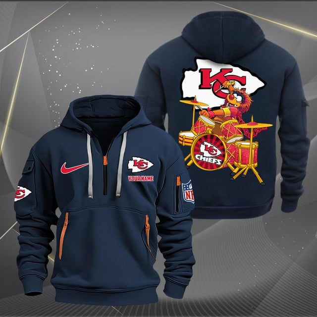 Kansas City Chiefs Premium Personalized Quarter Zip Hoodie AZBTCQZH000018