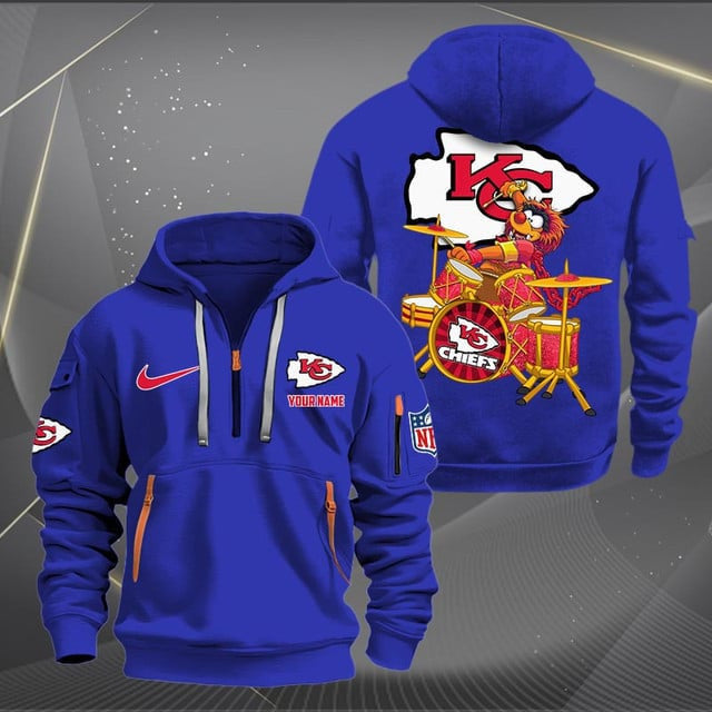 Kansas City Chiefs Premium Personalized Quarter Zip Hoodie AZBTCQZH000018