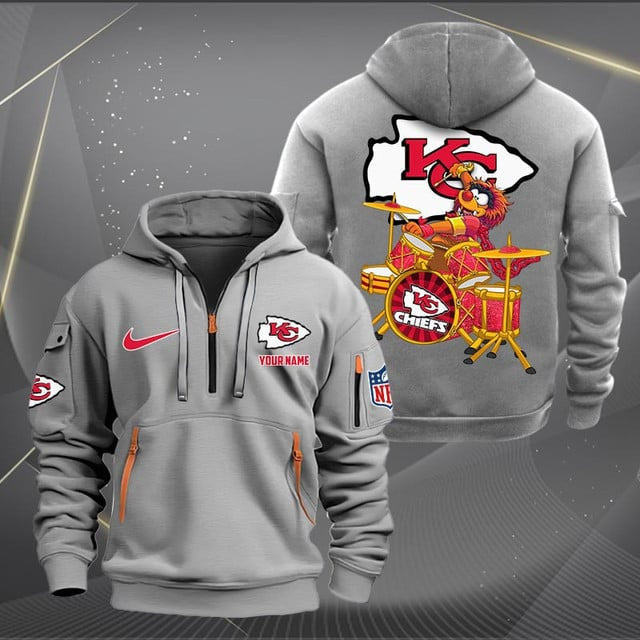 Kansas City Chiefs Premium Personalized Quarter Zip Hoodie AZBTCQZH000018