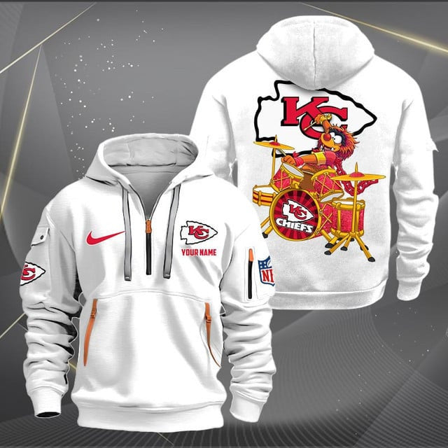 Kansas City Chiefs Premium Personalized Quarter Zip Hoodie AZBTCQZH000018