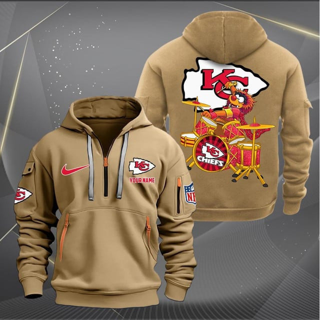 Kansas City Chiefs Premium Personalized Quarter Zip Hoodie AZBTCQZH000018