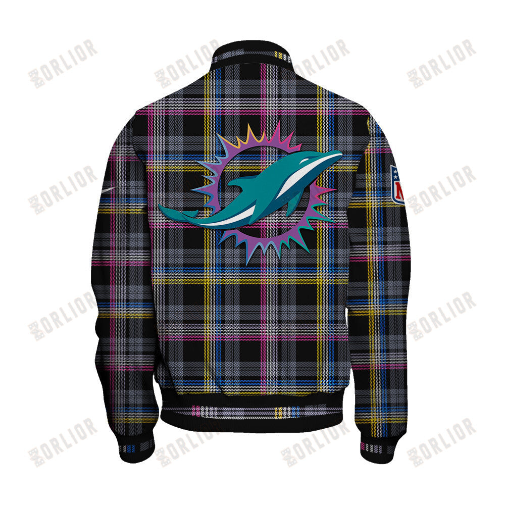 Miami Dolphins Personalized Unisex Varsity Jacket AZBTVJK000322