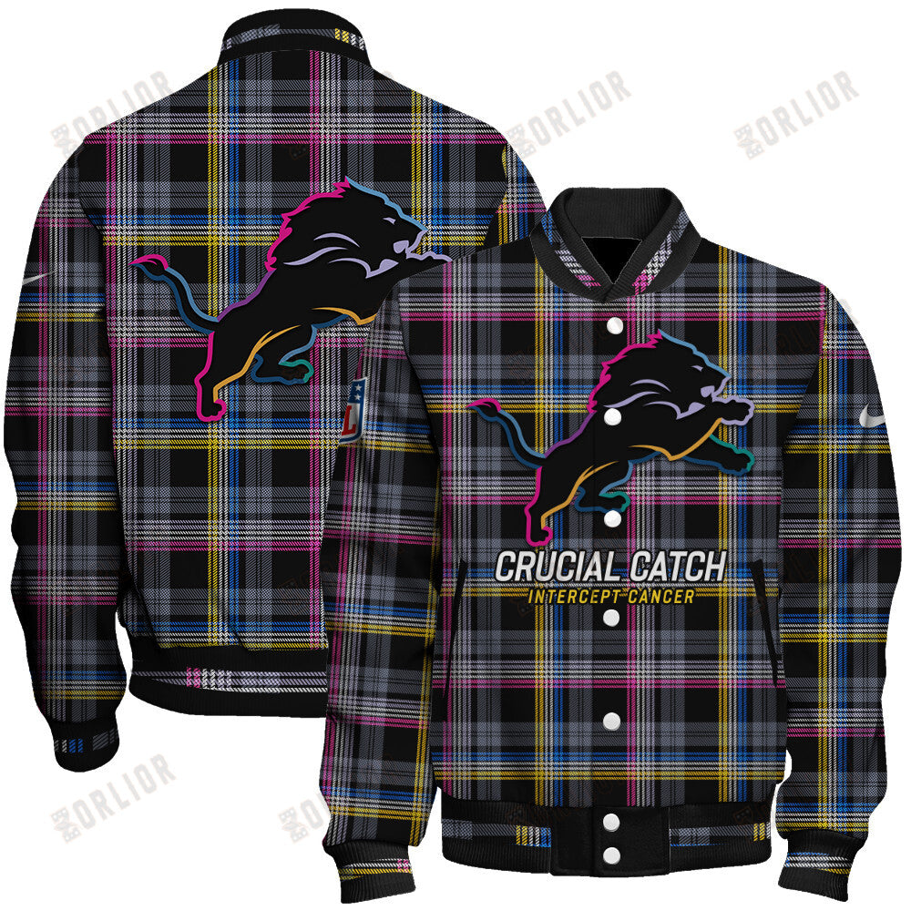 Detroit Lions Personalized Unisex Varsity Jacket AZBTVJK000331