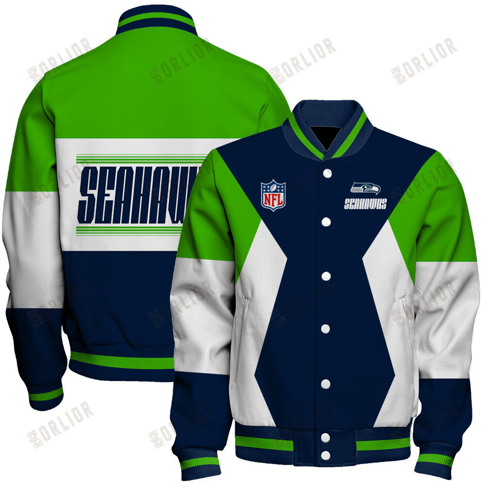 Seattle Seahawks Unique Design Unisex Varsity Jacket AZBTVJK000237