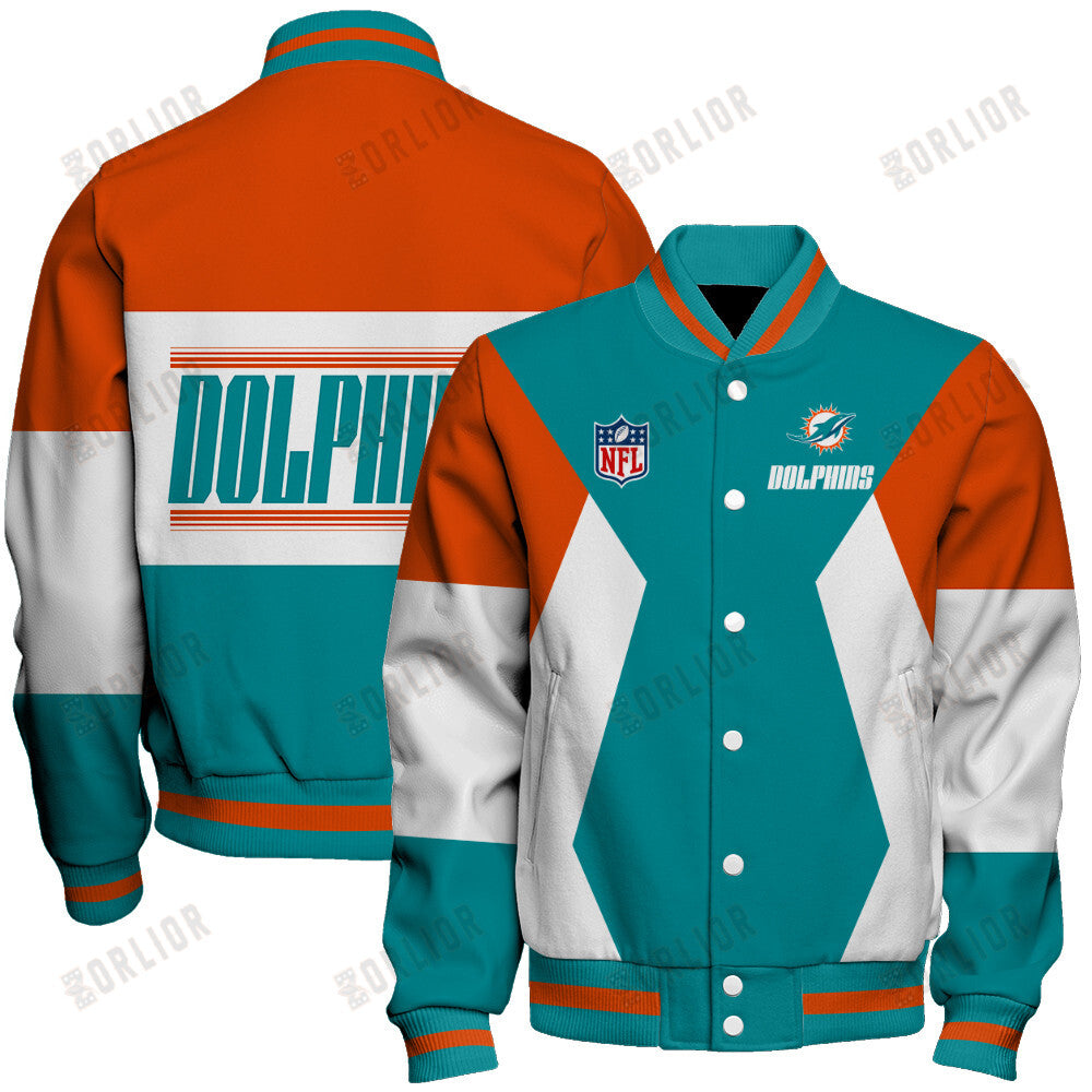 Miami Dolphins Unique Design Unisex Varsity Jacket AZBTVJK000246