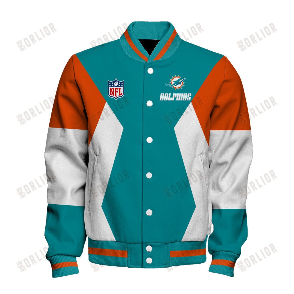Miami Dolphins Unique Design Unisex Varsity Jacket AZBTVJK000246