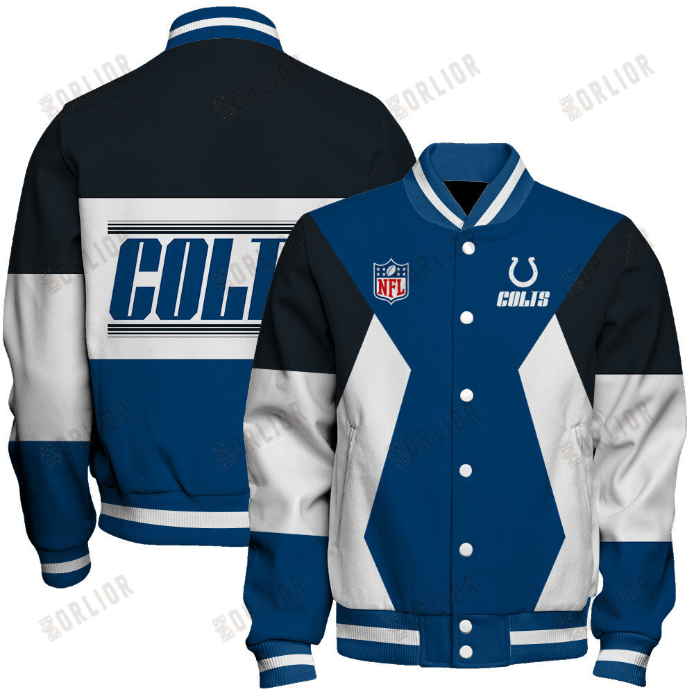 Indianapolis Colts Unique Design Unisex Varsity Jacket AZBTVJK000252