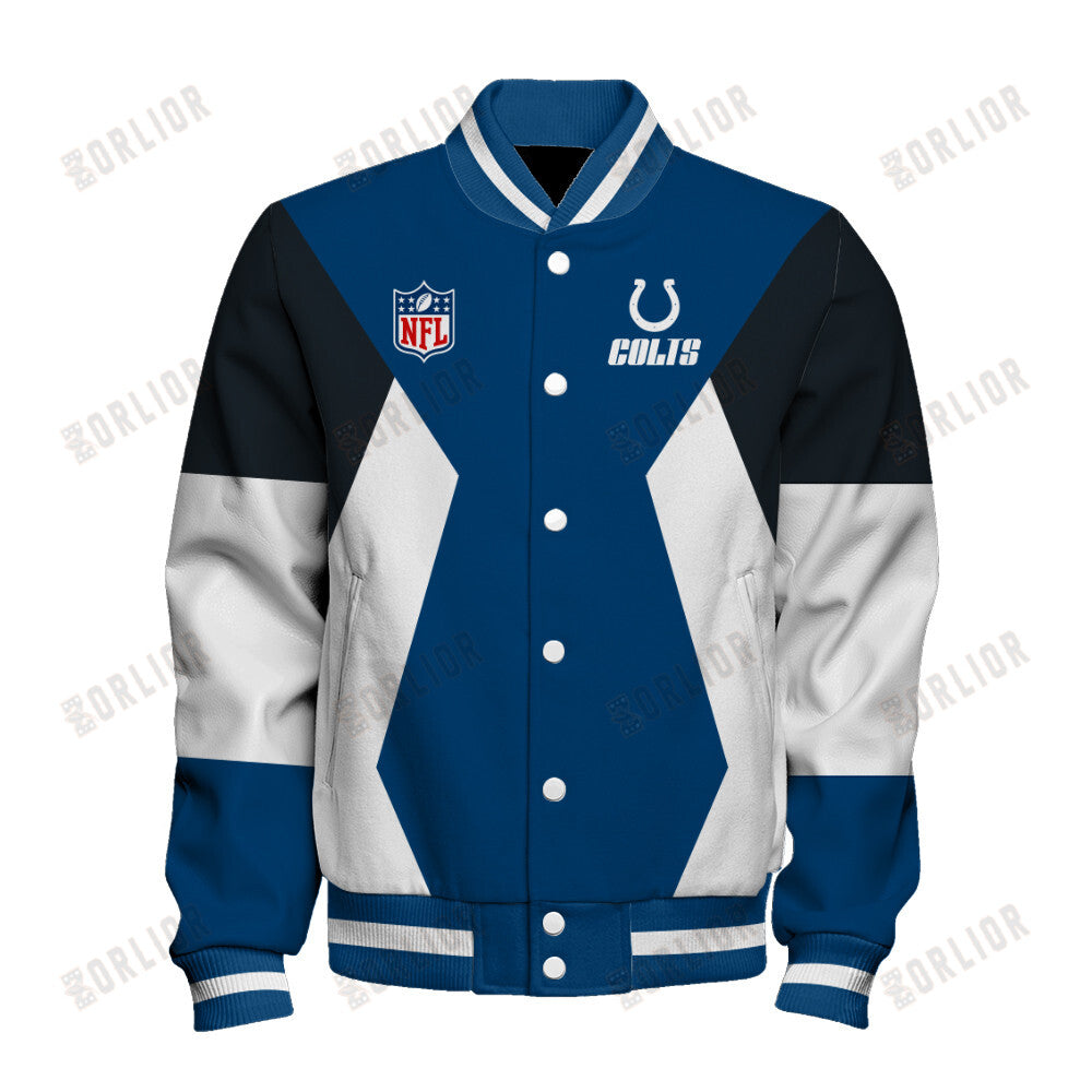 Indianapolis Colts Unique Design Unisex Varsity Jacket AZBTVJK000252