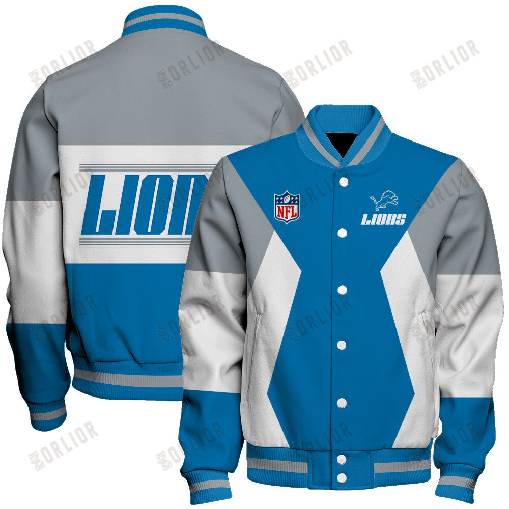 Detroit Lions Unique Design Unisex Varsity Jacket AZBTVJK000255