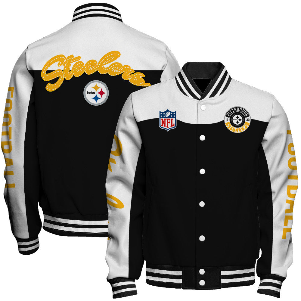 Pittsburgh Steelers Unisex Athletic Legacy Varsity Jacket AZBTVJK000175