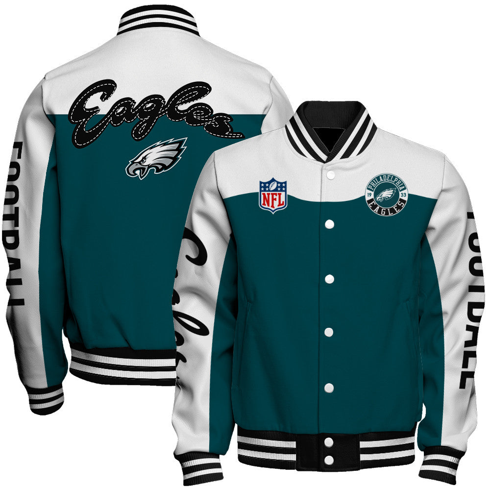 Philadelphia Eagles Unisex Athletic Legacy Varsity Jacket AZBTVJK000176