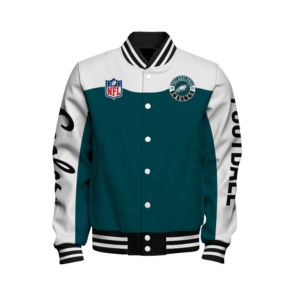 Philadelphia Eagles Unisex Athletic Legacy Varsity Jacket AZBTVJK000176