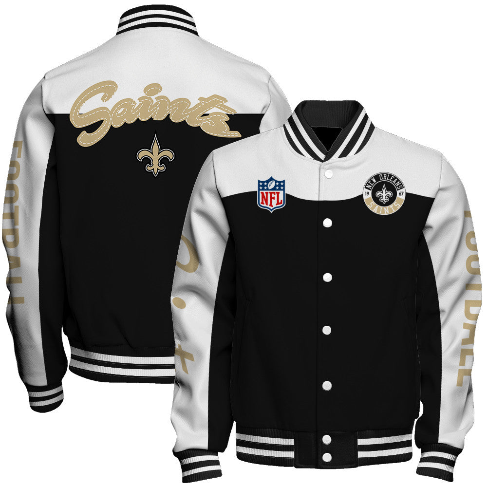 New Orleans Saints Unisex Athletic Legacy Varsity Jacket AZBTVJK000179