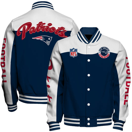 New England Patriots Unisex Athletic Legacy Varsity Jacket AZBTVJK000180