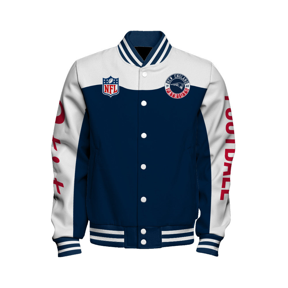 New England Patriots Unisex Athletic Legacy Varsity Jacket AZBTVJK000180