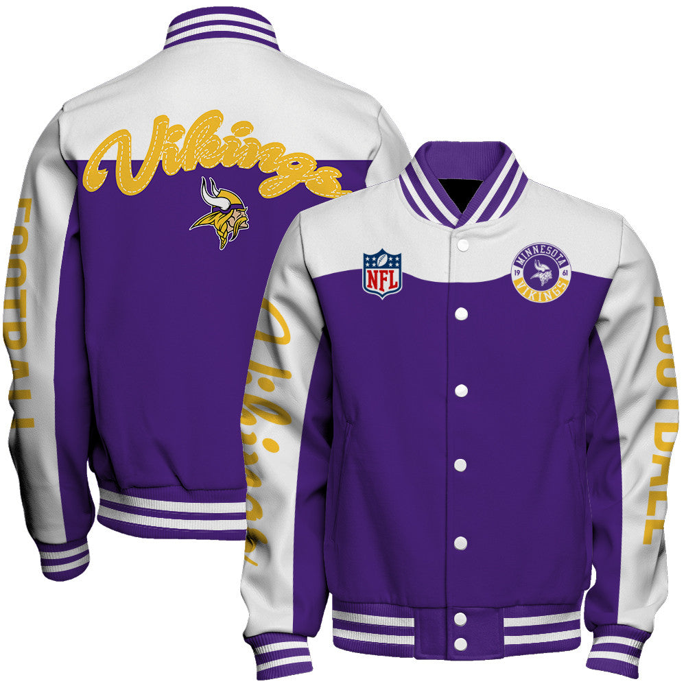 Minnesota Vikings Unisex Athletic Legacy Varsity Jacket AZBTVJK000181