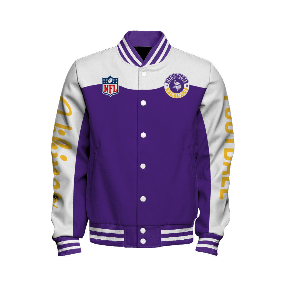 Minnesota Vikings Unisex Athletic Legacy Varsity Jacket AZBTVJK000181