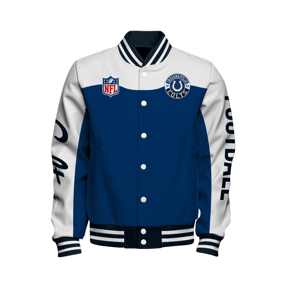 Indianapolis Colts Unisex Athletic Legacy Varsity Jacket AZBTVJK000188