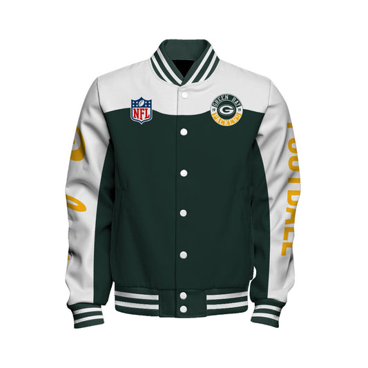 Green Bay Packers Unisex Athletic Legacy Varsity Jacket AZBTVJK000190