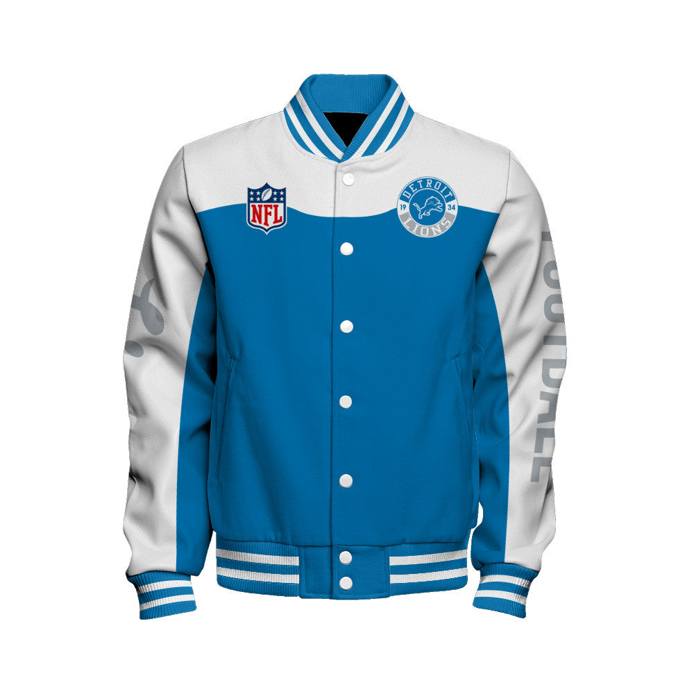 Detroit Lions Unisex Athletic Legacy Varsity Jacket AZBTVJK000191